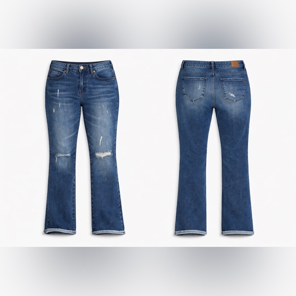 Democracy Women's Flare Blue Jeans size 14W -GUC - Picture 2 of 6